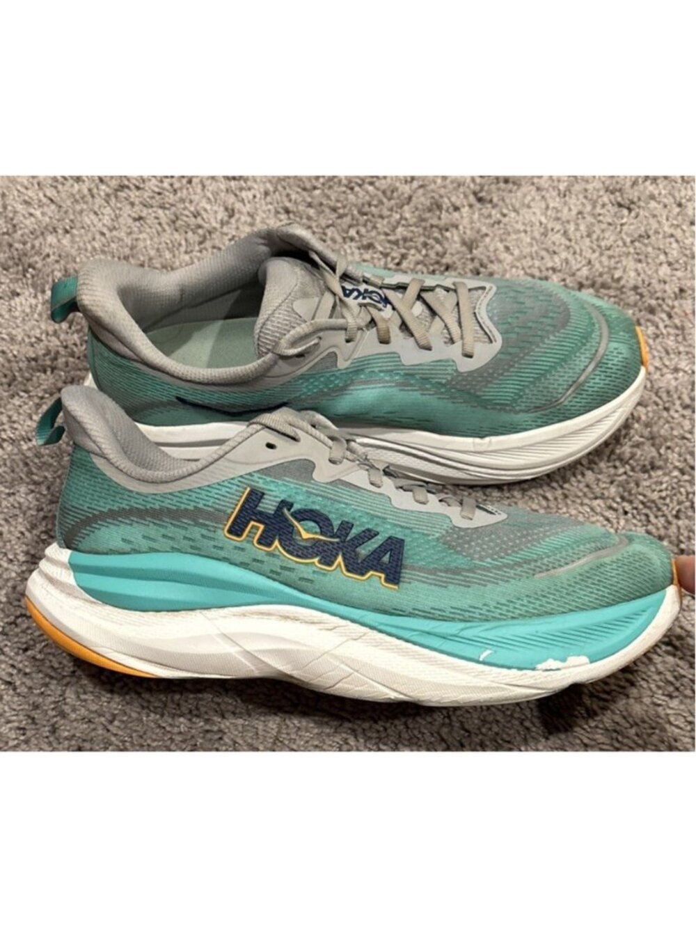 Hoka One Skyflow Men’s Size 9 D ‘Stellar Grey/Shoreline’ Running Shoes